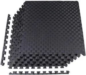 BalanceFrom Puzzle Exercise Mat 1" Thick, EVA Interlocking Foam Floor | Tiles for Home Gym, Mat for Home Workout Equipment, Floor Padding for Kids, Black, 24 in x 24 in x 1 in, 24 Sq Ft - 6 Tiles BalanceFrom Puzzle Exercise Mat 1" Thick, EVA Interlocking Foam Floor | Tiles for Home Gym, Mat for Home Workout Equipment, Floor Padding for Kids, Black, 24 in x 24 in x 1 in, 24 Sq Ft - 6 Tiles