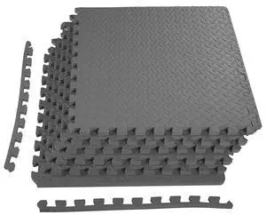 BalanceFrom Puzzle Exercise Mat 3/4" Thick, EVA Interlocking Foam Floor | Tiles for Home Gym, Mat for Home Workout Equipment, Floor Padding for Kids, Gray, 24 in x 24 in x 3/4 in, 24 Sq Ft - 6 Tiles BalanceFrom Puzzle Exercise Mat 3/4" Thick, EVA Interlocking Foam Floor | Tiles for Home Gym, Mat for Home Workout Equipment, Floor Padding for Kids, Gray, 24 in x 24 in x 3/4 in, 24 Sq Ft - 6 Tiles