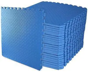 BalanceFrom Puzzle Exercise Mat 3/4" Thick, EVA Interlocking Foam Floor | Tiles for Home Gym, Mat for Home Workout Equipment, Floor Padding for Kids, Blue, 24 in x 24 in x 3/4 in, 96 Sq Ft - 24 Tiles BalanceFrom Puzzle Exercise Mat 3/4" Thick, EVA Interlocking Foam Floor | Tiles for Home Gym, Mat for Home Workout Equipment, Floor Padding for Kids, Blue, 24 in x 24 in x 3/4 in, 96 Sq Ft - 24 Tiles