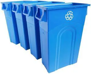 United Solutions Highboy Recycling Bin, 23 Gallon, Space Saving Slim Profile and Simple Bag Removal, Indoor or Outdoor Use, Integrated Handles for Easy Carrying, 4-Pack, Plastic, Recycle Blue United Solutions Highboy Recycling Bin, 23 Gallon, Space Saving Slim Profile and Simple Bag Removal, Indoor or Outdoor Use, Integrated Handles for Easy Carrying, 4-Pack, Plastic, Recycle Blue