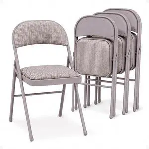 Sudden Comfort Steel Frame Folding Dining & Event Chairs, Beige, 4 Pack | Folding Chair Set with Chicory Lace Motif Upholstery, Cushioned Seat & Padded Back for Kitchen or Parties Sudden Comfort Steel Frame Folding Dining & Event Chairs, Beige, 4 Pack | Folding Chair Set with Chicory Lace Motif Upholstery, Cushioned Seat & Padded Back for Kitchen or Parties