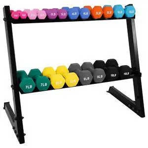 BalanceFrom Neoprene Coated Iron Dumbbell Hex Weights Set with Stand Color-Coded or Black Options with Non-Slip Grip for Strength Training, Resistance Workouts, and Home Gym Fitness BalanceFrom Neoprene Coated Iron Dumbbell Hex Weights Set with Stand Color-Coded or Black Options with Non-Slip Grip for Strength Training, Resistance Workouts, and Home Gym Fitness