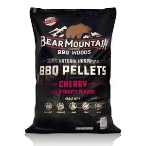 Bear Mountain Cherry Wood Pellets for Smoker, Grill, & BBQ, 40lb Bag | Works in All Pellet Grills, Pure 100% Hardwood - No Fillers or Oils - Delivers Low Ash & Rich, Authentic Smoke Flavor Bear Mountain Cherry Wood Pellets for Smoker, Grill, & BBQ, 40lb Bag | Works in All Pellet Grills, Pure 100% Hardwood - No Fillers or Oils - Delivers Low Ash & Rich, Authentic Smoke Flavor