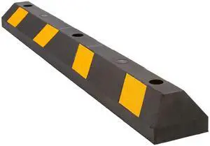 Guardian Parking Stop, 4 Foot Long Flexible Rubber Curb, Highly Visible Accessory with Mounting Holes for Job Sites and Garages, Black/Yellow Guardian Parking Stop, 4 Foot Long Flexible Rubber Curb, Highly Visible Accessory with Mounting Holes for Job Sites and Garages, Black/Yellow