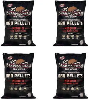Bear Mountain BBQ FK17 Premium 20 Pounds All Natural Hardwood Mesquite BBQ Hardwood Smoker Pellets for Outdoor Electric Grilling and Smokers (4 Pack) Bear Mountain BBQ FK17 Premium 20 Pounds All Natural Hardwood Mesquite BBQ Hardwood Smoker Pellets for Outdoor Electric Grilling and Smokers (4 Pack)