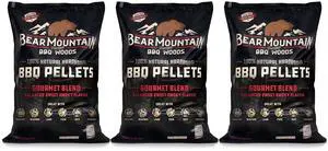 Bear Mountain FB99 All Natural Low Moisture Hardwood Smoky Gourmet Blend BBQ Smoker Pellets for Outdoor Grilling, 40 Pound Bag (3 Pack) Bear Mountain FB99 All Natural Low Moisture Hardwood Smoky Gourmet Blend BBQ Smoker Pellets for Outdoor Grilling, 40 Pound Bag (3 Pack)