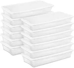 Sterilite 12-Pack 41 Quart Storage Box, Stackable Clear Plastic Bins with Snap-On Lids - Heavy-Duty Organizing Containers for Closet, Bathroom, and Office Sterilite 12-Pack 41 Quart Storage Box, Stackable Clear Plastic Bins with Snap-On Lids - Heavy-Duty Organizing Containers for Closet, Bathroom, and Office