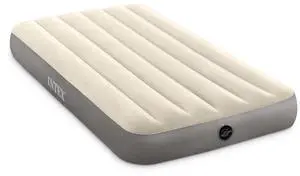 INTEX 64101E Dura-Beam Standard Single-High Air Mattress: Fiber-Tech Twin Size 10in Bed Height 300lb Weight Capacity Pump Sold Separately INTEX 64101E Dura-Beam Standard Single-High Air Mattress: Fiber-Tech Twin Size 10in Bed Height 300lb Weight Capacity Pump Sold Separately
