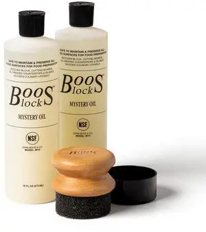 John Boos 3-Piece Care Set, 2-Pack 16 oz Mystery Oil & Round Beechwood Applicator - All-Natural Maintenance Formula for Butcher Blocks, Wooden Countertops & Wood Utensils John Boos 3-Piece Care Set, 2-Pack 16 oz Mystery Oil & Round Beechwood Applicator - All-Natural Maintenance Formula for Butcher Blocks, Wooden Countertops & Wood Utensils