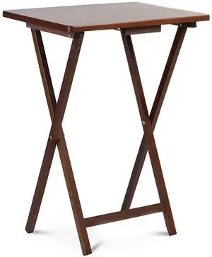 PJ Wood - 2-Pack Folding TV Tray Tables - Honey Oak | Solid Wood, 19.09 x 14.57 x 25.98 in, 18.44 lb Capacity, Rectangular Top, Cross Base, Preassembled, Indoor Use PJ Wood - 2-Pack Folding TV Tray Tables - Honey Oak | Solid Wood, 19.09 x 14.57 x 25.98 in, 18.44 lb Capacity, Rectangular Top, Cross Base, Preassembled, Indoor Use