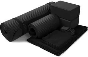 BalanceFrom 7-Piece Yoga Set with 71x24x0.5 Inches Extra Thick Mat and Carrying Sling Includes 2 Blocks, Stretch Strap, 2 Towels, and Knee Pad for Home, Studio, and Gym Workouts BalanceFrom 7-Piece Yoga Set with 71x24x0.5 Inches Extra Thick Mat and Carrying Sling Includes 2 Blocks, Stretch Strap, 2 Towels, and Knee Pad for Home, Studio, and Gym Workouts