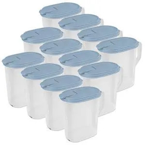 Sterilite Hinged Pitcher with Handle for Home & Kitchen, 1 Gallon, 12-Pack | Clear Plastic Pitchers and Drink Containers for Serving Water, Tea, Lemonade, Coffee, Soda, and Other Beverages Sterilite Hinged Pitcher with Handle for Home & Kitchen, 1 Gallon, 12-Pack | Clear Plastic Pitchers and Drink Containers for Serving Water, Tea, Lemonade, Coffee, Soda, and Other Beverages