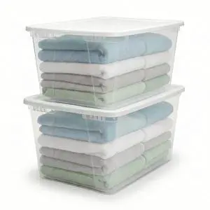 HOMZ 2-Pack Snaplock, Large Clear Plastic Storage Organizer Bins w/Lids, 56 Quart, White - Stackable Container Boxes for Bedroom, Bathroom, Garage, and Office Organization HOMZ 2-Pack Snaplock, Large Clear Plastic Storage Organizer Bins w/Lids, 56 Quart, White - Stackable Container Boxes for Bedroom, Bathroom, Garage, and Office Organization