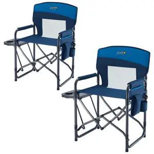 2 Pack Camping Directors Chair with Side Table & Breeze Mesh Backrest | Oversized Heavy Duty Lawn Chairs with Pocket, 1-Step Setup Portable Folding Camp Chair for Beach, Sports, Fishing, Tailgating 2 Pack Camping Directors Chair with Side Table & Breeze Mesh Backrest | Oversized Heavy Duty Lawn Chairs with Pocket, 1-Step Setup Portable Folding Camp Chair for Beach, Sports, Fishing, Tailgating