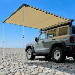 Vehicle Awning 8.2'×8.2' Roof Rack Pull-Out Sun Shade UPF 50+ | Retractable Camper Awning with 420D Ripstop Oxford Fabric, PU1000mm Waterproof, Jeep/SUV/Truck/Van/Car Awning for Overlanding Vehicle Awning 8.2'×8.2' Roof Rack Pull-Out Sun Shade UPF 50+ | Retractable Camper Awning with 420D Ripstop Oxford Fabric, PU1000mm Waterproof, Jeep/SUV/Truck/Van/Car Awning for Overlanding