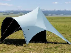 Blackout Camping Tarp w/Poles Camping Shade Canopy UPF 50+ | Large 8'6" Tall Butterfly Camping Awning Tent Tarp with 360°Sun Shelter, Easy Setup Waterproof for Car, Outdoor, Picnic Gray Blackout Camping Tarp w/Poles Camping Shade Canopy UPF 50+ | Large 8'6" Tall Butterfly Camping Awning Tent Tarp with 360°Sun Shelter, Easy Setup Waterproof for Car, Outdoor, Picnic Gray