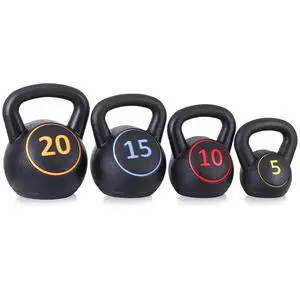 Kettlebell Set with Storage Rack 5lb, 10lb, 15lb, 20lb Concrete for Home Gym Exercise Weightlifting Strength Core Training Fitness Kettlebell Set with Storage Rack 5lb, 10lb, 15lb, 20lb Concrete for Home Gym Exercise Weightlifting Strength Core Training Fitness