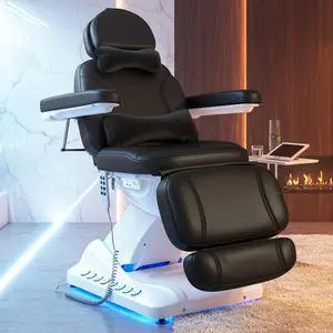 4-Motor Electric Massage Table with Built-in Charging Station, Dual Remote Control, Professional Spa Bed, Facial Chair for Esthetician, Salon & Medical, Adjustable Height & Angle, Rolling Base (Black) 4-Motor Electric Massage Table with Built-in Charging Station, Dual Remote Control, Professional Spa Bed, Facial Chair for Esthetician, Salon & Medical, Adjustable Height & Angle, Rolling Base (Black)