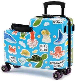 20" Kids Ride On Suitcase, Lightweight Hardshell Travel Luggage with Wheels | Child Safety Design, Built-In Safety Belt, Stable Footrest, 360° Spinner Wheels, TSA Lock, Cute Pattern, Organized Storage 20" Kids Ride On Suitcase, Lightweight Hardshell Travel Luggage with Wheels | Child Safety Design, Built-In Safety Belt, Stable Footrest, 360° Spinner Wheels, TSA Lock, Cute Pattern, Organized Storage