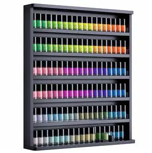 Wood Nail Polish Rack, Wall Mount Nail Polish Organizer, 6 Layers Nail Salon Storage Display Shelves Perfume Essential Oil Bottles Holder w/Acrylic Baffle, Black Wood Nail Polish Rack, Wall Mount Nail Polish Organizer, 6 Layers Nail Salon Storage Display Shelves Perfume Essential Oil Bottles Holder w/Acrylic Baffle, Black
