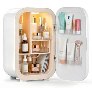 22L Mini Skincare Fridge, Small Personal Makeup Refrigerator | Beauty Fridge for Comestic Storage & Glass Front, 44°F Intelligent Cooling, Cosmetic Fridge for Bedroom, College Dorm 22L Mini Skincare Fridge, Small Personal Makeup Refrigerator | Beauty Fridge for Comestic Storage & Glass Front, 44°F Intelligent Cooling, Cosmetic Fridge for Bedroom, College Dorm