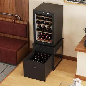 Mini Fridge Stand with Storage, Heavy Duty Mini Fridge Table with Rolling Cabinet, 250LBS Capacity Tabletop with Lockable Wheel for Dorm, Home, Office, Bedroom (Black) Mini Fridge Stand with Storage, Heavy Duty Mini Fridge Table with Rolling Cabinet, 250LBS Capacity Tabletop with Lockable Wheel for Dorm, Home, Office, Bedroom (Black)