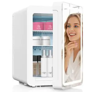 16L/20L Skincare Fridge with LED Mirror, Small Fridge for Makeup | Portable Skin Care Fridge for Beauty, Cosmetics, Personal Mini Refrigerator for Food, Office, Dorm, Car, Cooler & Warmer 16L/20L Skincare Fridge with LED Mirror, Small Fridge for Makeup | Portable Skin Care Fridge for Beauty, Cosmetics, Personal Mini Refrigerator for Food, Office, Dorm, Car, Cooler & Warmer