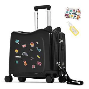 20" Kids Ride-On Suitcase with Rope, Carry-On Luggage with TSA Lock | PVC Hardshell, Waterproof & Wear-resistant, 360° Silent Wheels, Telescopic Handle, Airline Carry-on Size, Cute Ear Design 20" Kids Ride-On Suitcase with Rope, Carry-On Luggage with TSA Lock | PVC Hardshell, Waterproof & Wear-resistant, 360° Silent Wheels, Telescopic Handle, Airline Carry-on Size, Cute Ear Design