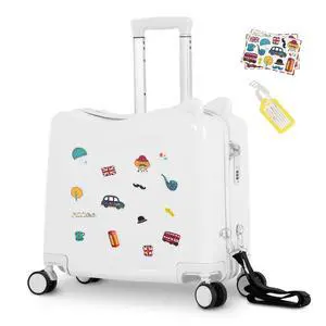 20" Kids Ride-On Suitcase with Rope, Carry-On Luggage with TSA Lock | PVC Hardshell, Waterproof & Wear-resistant, 360° Silent Wheels, Telescopic Handle, Airline Carry-on Size, Cute Ear Design 20" Kids Ride-On Suitcase with Rope, Carry-On Luggage with TSA Lock | PVC Hardshell, Waterproof & Wear-resistant, 360° Silent Wheels, Telescopic Handle, Airline Carry-on Size, Cute Ear Design