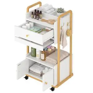 Spa Salon Trolley with Storage Cabinet, Rolling Beauty Cart for Professional Spa & Salon Use, Mobile Esthetician Cart for Skincare, Facial & Treatment Supplies (White) Spa Salon Trolley with Storage Cabinet, Rolling Beauty Cart for Professional Spa & Salon Use, Mobile Esthetician Cart for Skincare, Facial & Treatment Supplies (White)