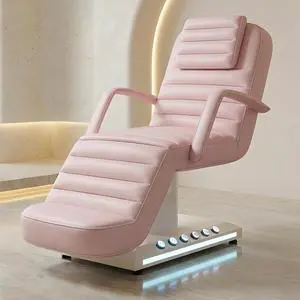 Electric Massage Table with LED Light, Adjustable Facial Bed with Foot Control for Spa, Tattoo, Waxing, and Eyelash Extension, Removable Headrest and Armrest, 90° Back & Leg Adjustment (Pink) Electric Massage Table with LED Light, Adjustable Facial Bed with Foot Control for Spa, Tattoo, Waxing, and Eyelash Extension, Removable Headrest and Armrest, 90° Back & Leg Adjustment (Pink)