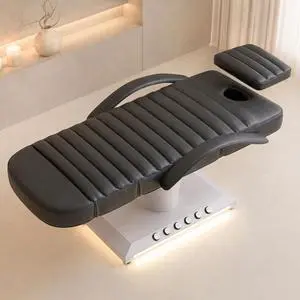 Electric Massage Table with LED Light, Adjustable Facial Bed with Foot Control for Spa, Tattoo, Waxing, and Eyelash Extension, Removable Headrest and Armrest, 90° Back & Leg Adjustment (Black) Electric Massage Table with LED Light, Adjustable Facial Bed with Foot Control for Spa, Tattoo, Waxing, and Eyelash Extension, Removable Headrest and Armrest, 90° Back & Leg Adjustment (Black)