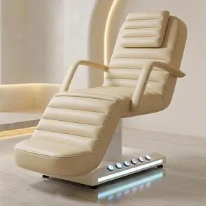 Electric Massage Table with LED Light, Adjustable Facial Bed with Foot Control for Spa, Tattoo, Waxing, and Eyelash Extension, Removable Headrest and Armrest, 90° Back & Leg Adjustment (Beige) Electric Massage Table with LED Light, Adjustable Facial Bed with Foot Control for Spa, Tattoo, Waxing, and Eyelash Extension, Removable Headrest and Armrest, 90° Back & Leg Adjustment (Beige)