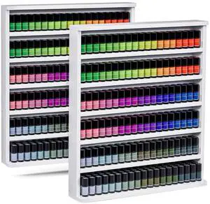 Wood Nail Polish Rack 2 Packs, Wall Mount Nail Polish Organizer, 6 Layers Nail Salon Storage Display Shelves Perfume Essential Oil Bottles Holder w/Acrylic Baffle, White Wood Nail Polish Rack 2 Packs, Wall Mount Nail Polish Organizer, 6 Layers Nail Salon Storage Display Shelves Perfume Essential Oil Bottles Holder w/Acrylic Baffle, White