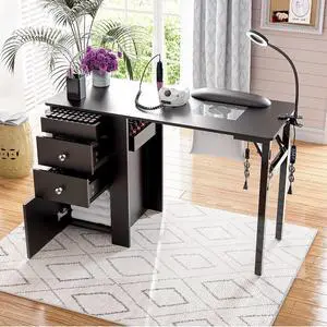 Foldable Nail Table with Dust Collector, Manicure Desk for Nail Tech,with LED Lamp, Wrist Rest, Rolling Nail Table for Salon, Home Beauty Workstation, Compact Nail Station with Storage (Black) Foldable Nail Table with Dust Collector, Manicure Desk for Nail Tech,with LED Lamp, Wrist Rest, Rolling Nail Table for Salon, Home Beauty Workstation, Compact Nail Station with Storage (Black)