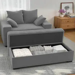 Luxe Chaise Lounge Chair Indoor with Ottoman, Comfy Faux Fur Plush Oversized Lounge Sofa with 2 Pillows, 64" Modern Upholstered Sleeper Couch Bed for Bedroom (Grey, 57 in) Luxe Chaise Lounge Chair Indoor with Ottoman, Comfy Faux Fur Plush Oversized Lounge Sofa with 2 Pillows, 64" Modern Upholstered Sleeper Couch Bed for Bedroom (Grey, 57 in)