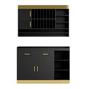 Salon Station Barber Color Bar with Drawers & Adjustable Shelves, Salon Storage Cabinet and Wall Mounted Hair Color Organizer for Salon Display, Black Salon Station Barber Color Bar with Drawers & Adjustable Shelves, Salon Storage Cabinet and Wall Mounted Hair Color Organizer for Salon Display, Black