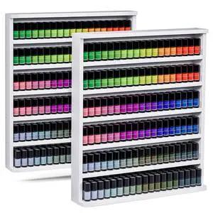 Wood Nail Polish Organizer, Wall Mount Polish Rack w/Acrylic Baffles, 6 Layers Nail Salon Storage Display Shelves, Holds 120+Bottles Perfume Essential Oil, 2 Packs, White Wood Nail Polish Organizer, Wall Mount Polish Rack w/Acrylic Baffles, 6 Layers Nail Salon Storage Display Shelves, Holds 120+Bottles Perfume Essential Oil, 2 Packs, White