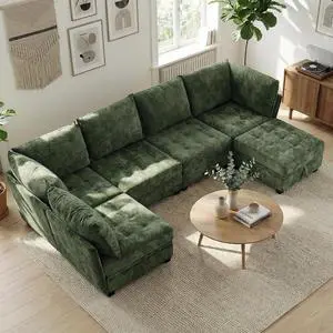Oversized Modular Sectional Sofa with Storage, Chenille Convertible Couch | Storage Under Every Seat, Soft Chenille Fabric, Modular Design, Convertible Layout, Extra Deep Seats Oversized Modular Sectional Sofa with Storage, Chenille Convertible Couch | Storage Under Every Seat, Soft Chenille Fabric, Modular Design, Convertible Layout, Extra Deep Seats