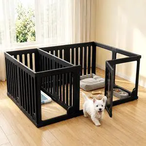 Clear Acrylic Dog Playpen Panels with Door | Sturdy Dog Fence with Safety Locking Door Indoor & Outdoor, Easy Assemble Modular Enclosure for Puppies Cats Rabbits Clear Acrylic Dog Playpen Panels with Door | Sturdy Dog Fence with Safety Locking Door Indoor & Outdoor, Easy Assemble Modular Enclosure for Puppies Cats Rabbits