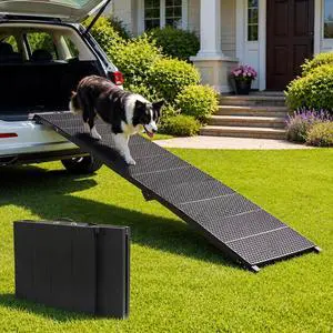 Foldable Dog Ramp for Car, 71in Portable Ramp for Large Dogs | Extra Long and Wide Folding Pet Ramp with Non-Slip Surface, Collapsible Pet Stair Rams for SUV Car Truck, Holds Up to 350 Lbs Foldable Dog Ramp for Car, 71in Portable Ramp for Large Dogs | Extra Long and Wide Folding Pet Ramp with Non-Slip Surface, Collapsible Pet Stair Rams for SUV Car Truck, Holds Up to 350 Lbs