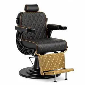 Barber Chair for Barbershop, Vintage Reclining Salon Chair (Gold) | Heavy Duty All Purpose, Professional Spa Chair, Footrest & Headrest, 360° Swivel, Height Adjustable, Tattoo & Beauty Salons Barber Chair for Barbershop, Vintage Reclining Salon Chair (Gold) | Heavy Duty All Purpose, Professional Spa Chair, Footrest & Headrest, 360° Swivel, Height Adjustable, Tattoo & Beauty Salons