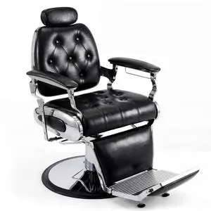 Barber Chair, Heavy Duty Vintage Recline Hydraulic Barber Chair with Towel Bar, 360° Swivel All Purpose Professional Salon Chair Barber Shop Beauty Salon Shampoo Equipment, Black and Silver Barber Chair, Heavy Duty Vintage Recline Hydraulic Barber Chair with Towel Bar, 360° Swivel All Purpose Professional Salon Chair Barber Shop Beauty Salon Shampoo Equipment, Black and Silver