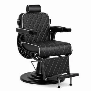Barber Chair for Barbershop, Vintage Reclining Salon Chair (Black) | Heavy Duty All Purpose, Professional Spa Chair, Footrest & Headrest, 360° Swivel, Height Adjustable, Tattoo & Beauty Salons Barber Chair for Barbershop, Vintage Reclining Salon Chair (Black) | Heavy Duty All Purpose, Professional Spa Chair, Footrest & Headrest, 360° Swivel, Height Adjustable, Tattoo & Beauty Salons