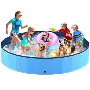 Portable Dog Pool, Foldable Pet Swimming Pool, Anti-Slip Collapsible Pet Bathtub, Hard Plastic Bath Pool for Pets Dogs and Cats, 88 x 16 in Portable Dog Pool, Foldable Pet Swimming Pool, Anti-Slip Collapsible Pet Bathtub, Hard Plastic Bath Pool for Pets Dogs and Cats, 88 x 16 in