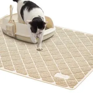 Premium Cat Litter Mat, Litter Box Mat with Non-Slip and Waterproof Backing, Litter Trapping Mat Soft on Kitty Paws and Easy to Clean, Cat Mat Traps Litter from Box Premium Cat Litter Mat, Litter Box Mat with Non-Slip and Waterproof Backing, Litter Trapping Mat Soft on Kitty Paws and Easy to Clean, Cat Mat Traps Litter from Box