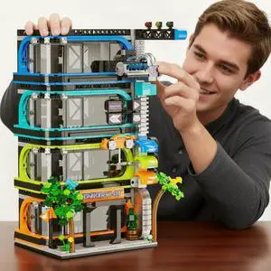 City Parking Tower Building Set Compatible with Lego 1144pc | Vertical modular garage fits 6-stud cars and 1:64 die-cast models, holds 20+ vehicles and saves valuable display space. City Parking Tower Building Set Compatible with Lego 1144pc | Vertical modular garage fits 6-stud cars and 1:64 die-cast models, holds 20+ vehicles and saves valuable display space.