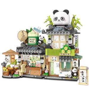 Street View Tea Shop Mini Building Blocks, MOC Creative Building Toys Cute Panda Animals Building Set for Girls 6-12, Simulation Architecture Construction Toy, Gift Idea for Kids Adults (860PCS) Street View Tea Shop Mini Building Blocks, MOC Creative Building Toys Cute Panda Animals Building Set for Girls 6-12, Simulation Architecture Construction Toy, Gift Idea for Kids Adults (860PCS)