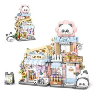 Street View Flower House Shop Mini Building Blocks, MOC Creative Building Toys Cute Panda Building Set for Kids 6-12, Simulation Architecture Construction Toy, Gift Idea for Kids Adults (810PCS) Street View Flower House Shop Mini Building Blocks, MOC Creative Building Toys Cute Panda Building Set for Kids 6-12, Simulation Architecture Construction Toy, Gift Idea for Kids Adults (810PCS)