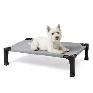 Elevated Outdoor Dog Bed, Raised Dog Bed with Steel Framed 35in | Cooling Elevated Pet Cot with Non-Slip Feet, and Waterproof, Washable, Breathable Teslin Mesh Elevated Outdoor Dog Bed, Raised Dog Bed with Steel Framed 35in | Cooling Elevated Pet Cot with Non-Slip Feet, and Waterproof, Washable, Breathable Teslin Mesh